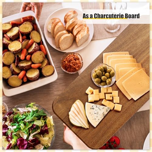 Zubebe 12 Pcs 17 x 6 Inch Acacia Wood Cutting Board with Handle | Charcuterie Board for Laser Engraving, Serving Chopping Board with Handle for Wedding Housewarming Mom Christmas Gift - size: 17"L x 6"W