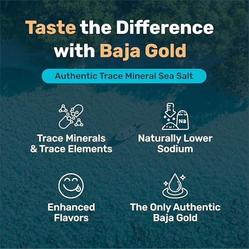 Baja Gold Mineral Sea Salt Shaker, Gary Brecka Choice, Countertop, 9 oz | Smooth-Flow Unrefined Sea Salt Shaker, Sea of Cortez, Additive-Free, No Caking, Everyday Countertop Salt, 9 oz