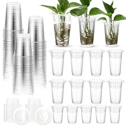 35 Pcs Plastic Plant Propagation Station Desktop Terrariums Plant Tabletop Vase with Hydroponic Baskets for Indoor Home Office Desktop Decor (4.25'',4.57'',5.47'') - size: 4.25'', 4.57'', 5.47''