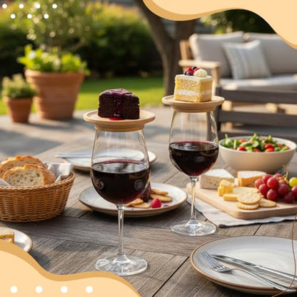 Zhehao 9 Pcs 4'' Wine Glass Charcuterie Toppers with Wicker Basket, Mini Charcuterie Board Wine Appetizer Plates for Mother Women Housewarming Gift Set for Kitchen, Coffee Bar, Restaurants