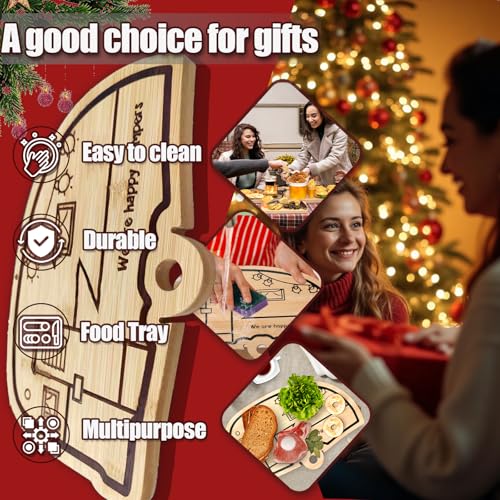 Happy Camper Bamboo Large Cutting Board, RV Wood Cutting Board for Kitchen | Personalized Chopping Board for BBQ, Charcuterie Board & Camper Decor, Housewarming & Wedding Gifts for Women and Couples - style: big