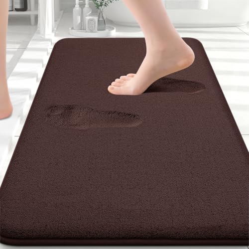 Smiry Memory Foam Bath Mat 30x20, Extra Soft Absorbent Bathroom Rugs | Brown Quick Dry, Machine Washable Bath Mats for Bathroom, Shower, Tub and Home Decor Accessories - color: Brown, size: 30'' X 20''