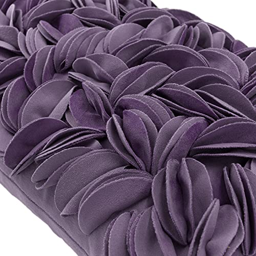 KINGROSE Hand Crafted Stereo Flower Throw Pillow Cover Rectangular Cushion Cover Soft Pillow Case for Sofa Couch Chair Bed Living Room Office 12 x 20 Inches Velvet Purple - color: Purple - Velvet