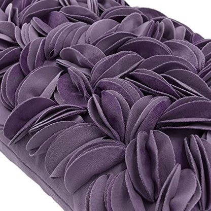 KINGROSE Hand Crafted Stereo Flower Throw Pillow Cover Rectangular Cushion Cover Soft Pillow Case for Sofa Couch Chair Bed Living Room Office 12 x 20 Inches Velvet Purple - color: Purple - Velvet