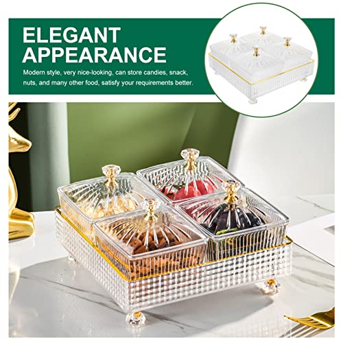 Cabilock Divided Snack Plate with Tray 7.28In Serving Bowl for Nuts Dried Fruit Candy Party Appetizer Food Storage Container