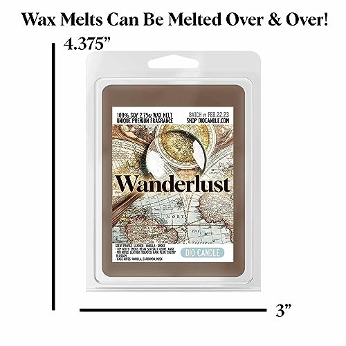 Wanderlust Scented Wax Melts - Smells Like Leather - Vanilla - Smoke - 100% Naturally Vegan Soy and Premium Fragrance | Great Gift | Handmade in Denver, Colorado (4 Pack Wax Melts) - size: 4 Pack Wax Melts
