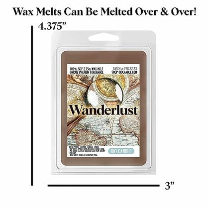 Wanderlust Scented Wax Melts - Smells Like Leather - Vanilla - Smoke - 100% Naturally Vegan Soy and Premium Fragrance | Great Gift | Handmade in Denver, Colorado (4 Pack Wax Melts) - size: 4 Pack Wax Melts