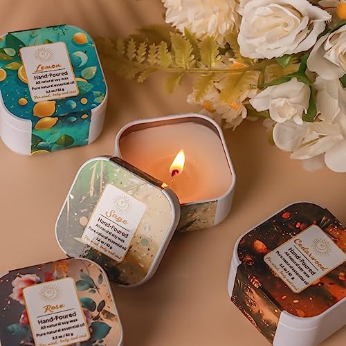 Premium 8-Pack Organic Aromatherapy Candles, Hand-Poured Soy Wax Jars, Natural Fragrance for Home Décor, Housewarming, Birthdays, and Relaxing Evenings