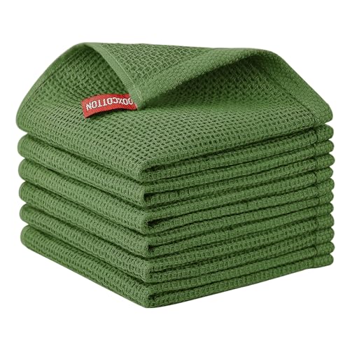 Nialnant 6 Pack Kitchen Dish Towels,100% Cotton Dish Rags for Washing Dishes,Super Soft Absorbent Cleaning Rags,Christmas Gifts-12x12 Inch,Green - color: Green, size: 12 x 12 - 6 Pack