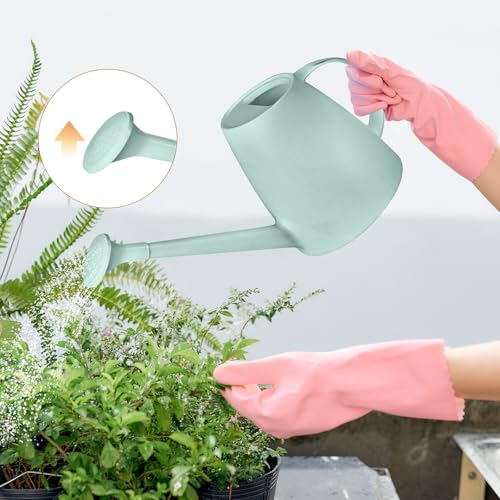 Plastic Watering Can - for Indoor and Outdoor House Plant Garden - with Long Spout - 1/2 Gallon - Light Green - color: Light Green