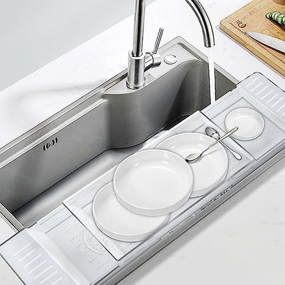 Expandable Bathtub Tray, Adjustable Bathtub Caddy Tray Bathtub Caddy for Luxury Bath, Multifunctional Bathtub Storage Rack for Book Wine Glasses Phone Bath Products, with Anti-Slip mat - color: Transparent