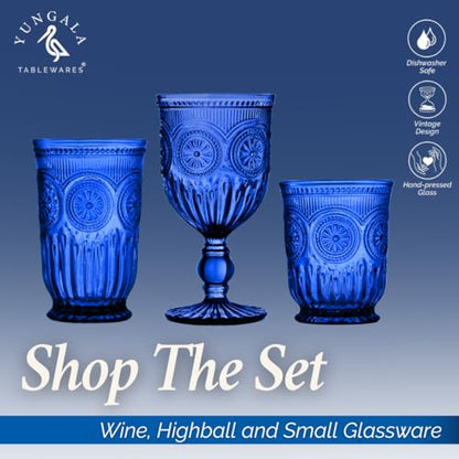 Cobalt Blue Highball Glasses set of 6 tall drinking glasses for tablesetting with cobalt blue glassware dishwasher friendly made without lead - color: Cobalt, size: Tall