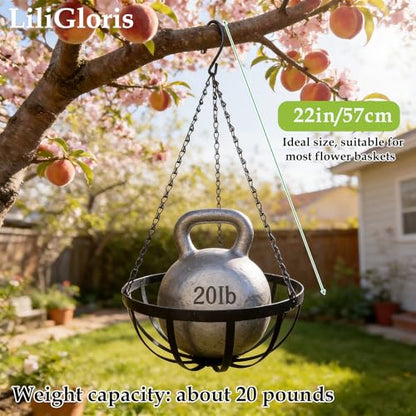 5 Pack 22 Inch Adjustable Hanging Plant Chains with Clips Hooks Black Metal Replacement Chains for Flower Pots Bird Feeders Baskets Lanterns Wind Chimes Indoor Outdoor Use - size: 22in