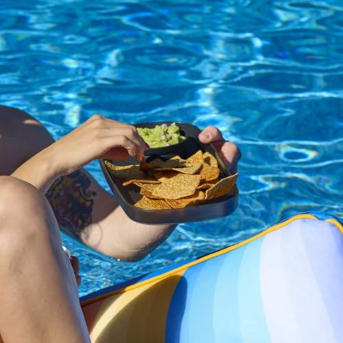 madesmart Dipware Small Reusable Serving Tray for Appetizers and Snacks, Food-Safe Small Appetizer Serving Platter with Removable Dip Bowl, Ocean (Pack of 6) - color: Translucent Ocean, size: Small (Pack of 6)