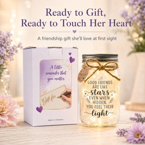 Solmay Friendship Gifts for Women, Best Friend Birthday Gifts Jar Light - color: Good Friends
