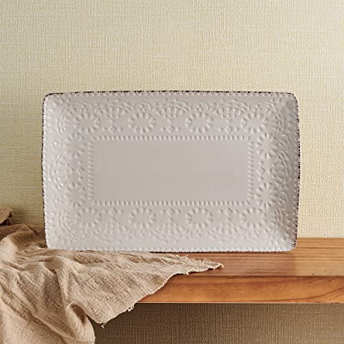 Pfaltzgraff Chateau Serve Platter, 14.25 Inch, Blue and White,Cream - style: Serve Platter