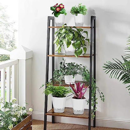 6 Pack Self Watering Plant Pot, 6.6/5 Inch Plastic Self Watering Pots for Indoor Outdoor Plants African Violet Pots Easy Plant Self Watering Pot with Wick Rope for Plants Flowers
