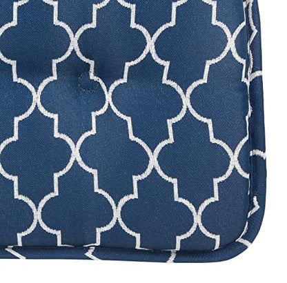 Klear Vu Omega Non-Slip Chair Cushions, Assembled in USA, U-Shaped Skid-Proof Seat Pads for Dining Room, Kitchen, Office, 15"x16" 4 Pack Geo Blue 4 Count - color: Geo Blue, size: 4 Pack