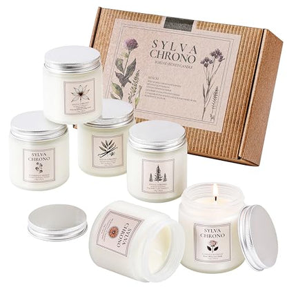Scented Candle Gift Set for Women, Pet-Friendly 6-Pack Soy Wax Candles, 10% Essential Oils, Quick Diffusion, Long-Lasting Fragrance, 20-24H Burn, Ideal for Yoga, Relaxation, Stress Relief & Home Décor