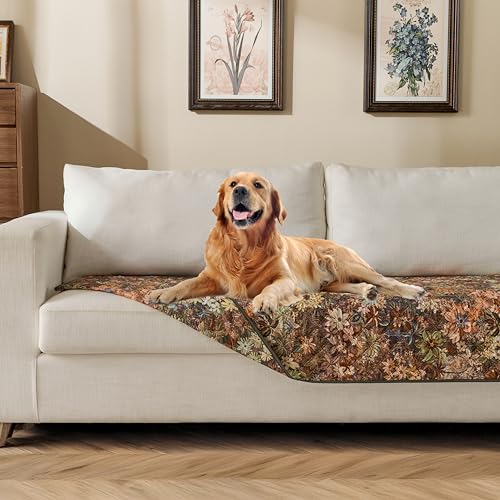 Reversible Dog Bed Cover with Waterproof Lining, Water Resistant Slipcover Furniture Protector and Pet Blanket, Washable Couch Cover for Kids, Dogs, Pets.(Floral/Floral,30"x53") - color: Floral/Floral, size: 30"x53"