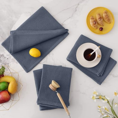 Homaxy 100% Cotton Oversized Waffle Weave Kitchen Towels, 5-Pack, Dark Grey | 20 x 28 Inches, Ultra Soft Absorbent Dish Towels, Quick Drying Large Cleaning Towels - color: Dark Grey, size: 20 X 28 - 5 Pack