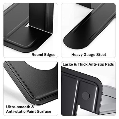 MaxGear 8.5 in Extra Large Heavy Duty Metal Book Ends, Bookends for Shelves | Universal Premium Non-skid Bookend, Black Book Stopper for Books/Movies/CDs/Games, 8.5 x 5.9 x 7.8 in, 2 Pairs/ XL - size: XL - 2 Pairs