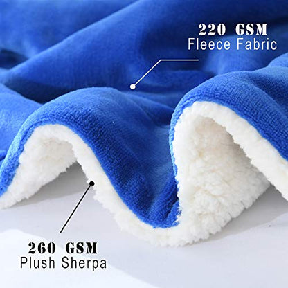 NANPIPER Throw Blanket Sherpa Flannel Blankets Soft Fuzzy Plush Fleece Microfiber for Bed/Couch (60"x80",Princess Blue) - color: Princess Blue, size: Twin