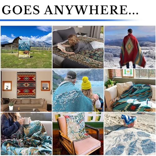 Pure Country Weavers Brittany Natural Weave Blanket - Gift Tapestry Throw Woven from Cotton - Made in The USA (69x48) - color: Brittany