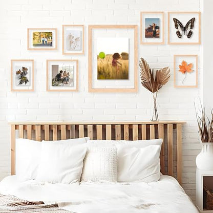 12x12 Floating Picture Frames Double Sided Tempered Glass Oak Wood Picture Frame Floating Display for Photos 11x11,10x10,8x8,6x6,5x5,4x4,or Full Display for 12"x12" Photos for Christmas,Halloween,Baby Scan,Anniversary,Wedding(Beige) - size: 12x12 inch