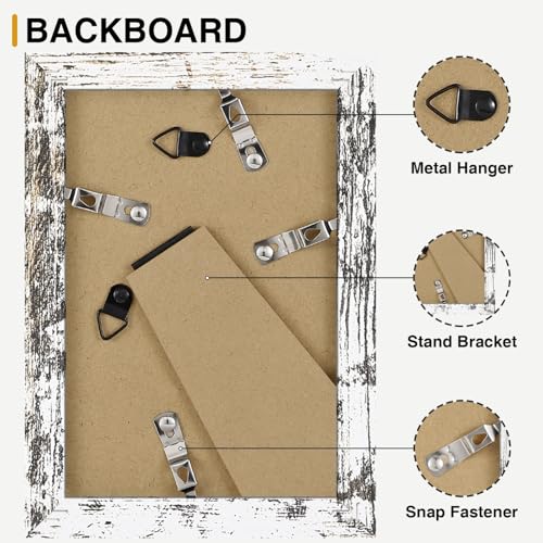 Vittanly 4x6 Picture Frames Set of 12, Wall & Tabletop, Distressed White | Display Pictures 3.5x5 with Mat or 4x6 without Mat, Small Photo Frames, Engineered Wood with Shatter Resistant Plexiglass - color: Distressed White, size: 4x6