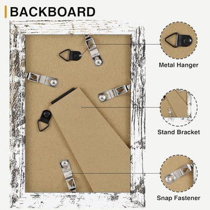 Vittanly 4x6 Picture Frames Set of 12, Wall & Tabletop, Distressed White | Display Pictures 3.5x5 with Mat or 4x6 without Mat, Small Photo Frames, Engineered Wood with Shatter Resistant Plexiglass - color: Distressed White, size: 4x6