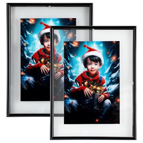 Wall Floating Frame, 6"×8", Black, 2 Set, Wall Mounting or Wall Leaning, For Photo 6×8, 5×7, 4×6, Classy For Festival, Anniversary, Wedding, Home or Office Décor - color: Black, size: 6"×8"(2Pcs)