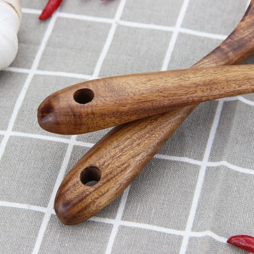 Wooden Salad Servers, 10.2" Acacia Wood Salad Fork & Spoon for Serving, Olive Wood Salad Serving Utensils Set of 2, Teak Salad Tongs for Kitchen