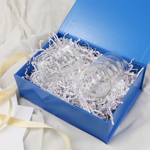 Blue Gift Box,10x7.3x3.5 Gift Boxes With Lids For Presents Includes Ribbon And Diy Printable Sticker Paper,Bridesmaid Proposal Box,Magnetic Gift Box For Birthday,Wedding,Graduation - color: 10x7.3x3.5inch-Blue-Pack 5