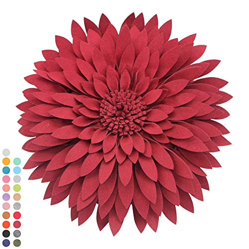 Contempo Lifestyles 3D Daisy & Sunflower Decorative Pillow - Couch & Bed Flower Shaped Pillow (14.5" Flower, 13" Pillow with Insert, Burgundy) - color: Burgundy