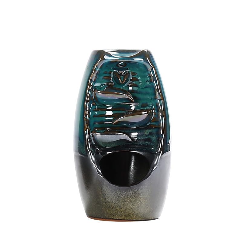 Backflow Incense Burner Ceramic Backflow Incense Burner Aromatherapy Burner Home Incense Burner Ornaments Home Incense Cone Incense Burner Aromatherapy Ornament Incense Waterfall(A) - color: A