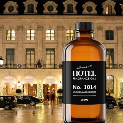 AirScent Hotel Diffuser Oil No. 1014 - Iconic 5-Star Hotel Blend - 500 mL | Lemon Bergamot Sea Breeze - Coastal Blend - Fragrance Oil for Ultrasonic and Waterless Diffusers and Crafting - size: 16.9 Fl Oz (Pack of 1)