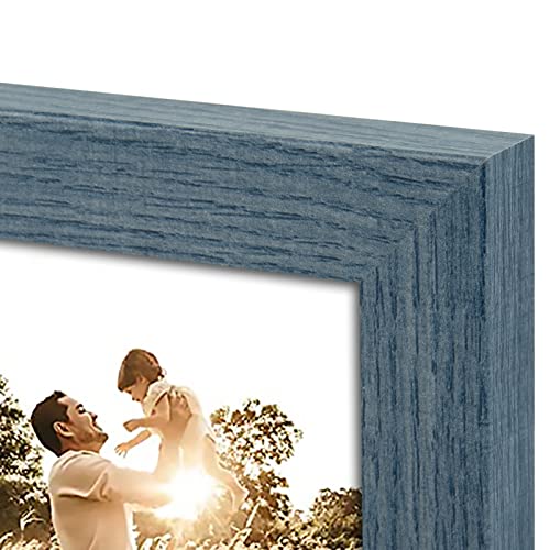 Golden State Art, 4x6 Triple Picture Frame Blue- Real Glass, 1 Pack | Trifold Photo Frame Vertical Display for Desktop - Three Folding Picture Collage - color: Blue, size: 4x6(1 Pack)