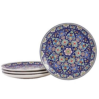 Bico Mandala Kaleidoscope Salad Plates Set of 4, 8.75 Inch Ceramic Dessert Plates for Salad, Appetizer, Side Dishes, Microwave and Dishwasher Safe, Gift for Housewarming and Thanksgiving - color: Mandala Kaleidoscope