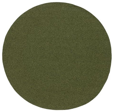SAFAVIEH Braided Indoor/Outdoor Washable Round Rug 6', Green BRD315A | 1/4" Pile, Machine Washable, Easy Care, Polypropylene Fibers, Handwoven, Round Rug, Living Room, Patio