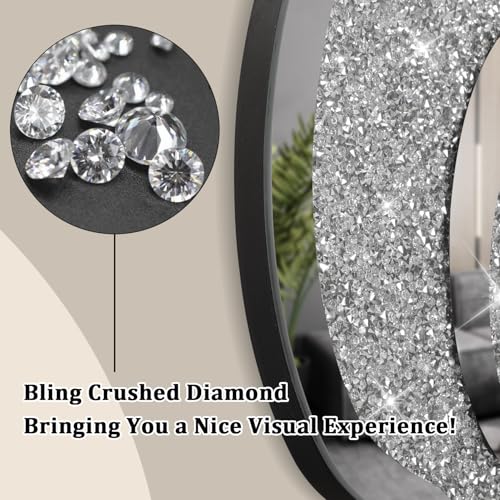 Silver Irregular Mirror Glass Wall Clock Crush Diamond Mirrored Wall Clock for Wall Decor Perfect for Living Room Bedroom Dining Room Office Home Decor - style: Star