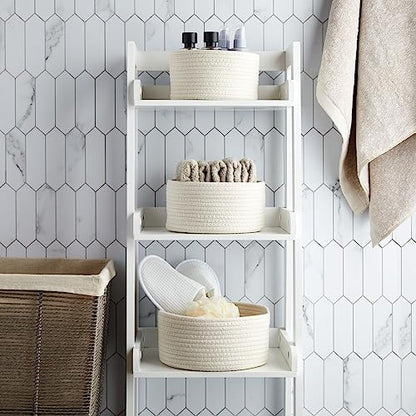 Farmlyn Creek 3 Piece Round Basket Set - Versatile Storage Bins for Organizing - Space-Saving Nesting Round Baskets for Shelves - Pack of 3, 9x9x4.5in/8.3x8.3x4.3in/7.5x7.5x4in