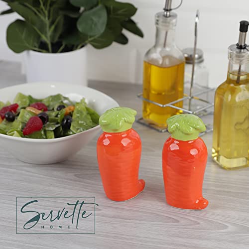 Novelty Ceramic Vegetable Salt and Pepper Shakers Set - Carrot - color: Carrot