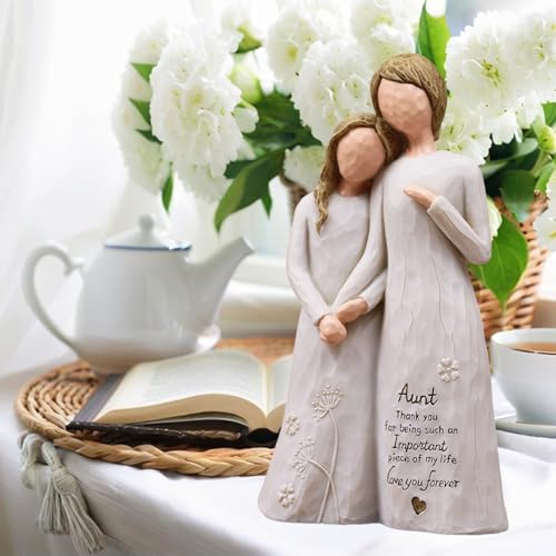 Aunt Birthday Gifts, Gifts for Aunt, Auntie Gift Ideas Figurine | Aunt Gifts, Best Aunt Ever Gift, Gift for Aunts from Niece, Aunts Gifts for Mothers Day, Christmas,Hand-Painted Resin Statue - style: Aunt gifts