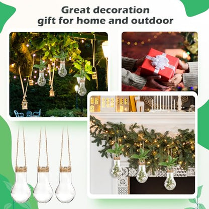 12 Pack Hanging Plant Propagation Stations 3.9 Inch Plastic Propagation Vases with Hooks and Cleaning Brush Clear Window Wall Jars for Home, Office, Bathroom Decor, Gift for Plant Lovers