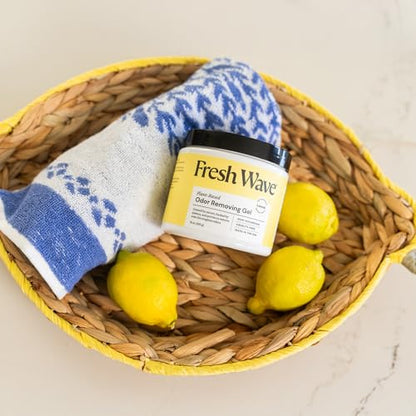 Fresh Wave Lemon Odor Eliminator Gel 2Pk 15 oz - Air Freshener for Home | Lasts 30-60 days. Plant-based odor absorber. No perfumes or harsh chemicals. Bathroom & closet deoderizer. Refills available. - size: 15 Fl Oz (Pack of 2)