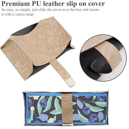 Leather Cover for Disposable Paper Hand Towel Box, Compatible with Kleenex Paper Hand Towel(1-Carved Beige) - color: 1-carved Beige