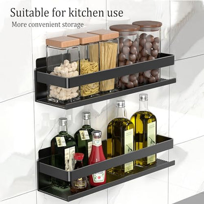 Aluminum Shower Caddy 2-Layers (11.8in) No Drill Shower Shelves | Bathroom Shower Shelf Rust-proof , No Drilling Required, Suitable for Bathroom Storage and Home Decoration - size: 2-Piece Set (11.8in, 2 Layers)