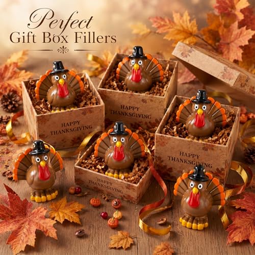 RoundFunny 50 Pcs Miniature Fall Resin Turkey Figurines Thanksgiving Decor | Mini Turkey to Hide and Seek, Fall Thanksgiving Little Statue for DIY Crafts Autumn Harvest Party Table Tiered Trays Decor - style: Turkey