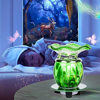 3 in 1 Electric Oil Warmer Scented Wax Warmer Wax Melt Warmer Melter Fragrance Wax Burner(LW-Green2) - color: Lw-green2